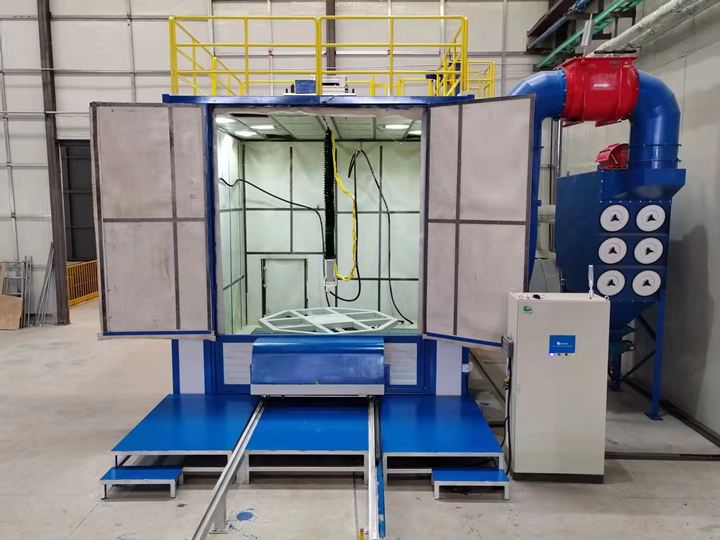 圓形工件機器人噴砂房